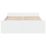 vidaXL Cadru de pat cu sertare, alb, 135x190 cm, lemn prelucrat
