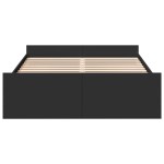 vidaXL Cadru de pat cu sertare, negru, 135x190 cm, lemn prelucrat vidaXL Cadru de pat cu sertare, negru, 135x190 cm, lemn prelucrat