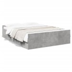 vidaXL Cadru de pat cu sertare, gri beton, 135x190 cm, lemn prelucrat vidaXL Cadru de pat cu sertare, gri beton, 135x190 cm, lemn prelucrat