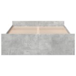 vidaXL Cadru de pat cu sertare, gri beton, 135x190 cm, lemn prelucrat vidaXL Cadru de pat cu sertare, gri beton, 135x190 cm, lemn prelucrat