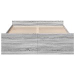 vidaXL Cadru de pat cu sertare, gri sonoma, 135x190 cm, lemn prelucrat vidaXL Cadru de pat cu sertare, gri sonoma, 135x190 cm, lemn prelucrat