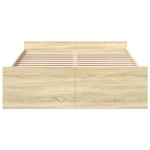 vidaXL Cadru de pat cu sertare stejar sonoma 120x190 cm lemn prelucrat
