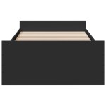 vidaXL Cadru de pat cu sertare, negru, 100x200 cm, lemn prelucrat vidaXL Cadru de pat cu sertare, negru, 100x200 cm, lemn prelucrat