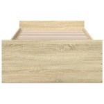 vidaXL Cadru de pat cu sertare stejar sonoma 100x200 cm lemn prelucrat vidaXL Cadru de pat cu sertare stejar sonoma 100x200 cm lemn prelucrat