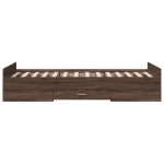 vidaXL Cadru de pat cu sertare, stejar maro, 100x200 cm lemn prelucrat