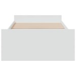 vidaXL Cadru de pat cu sertare, alb, 75x190 cm, lemn prelucrat vidaXL Cadru de pat cu sertare, alb, 75x190 cm, lemn prelucrat