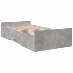 vidaXL Cadru de pat cu sertare, gri beton, 75x190 cm, lemn prelucrat vidaXL Cadru de pat cu sertare, gri beton, 75x190 cm, lemn prelucrat