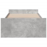 vidaXL Cadru de pat cu sertare, gri beton, 75x190 cm, lemn prelucrat vidaXL Cadru de pat cu sertare, gri beton, 75x190 cm, lemn prelucrat