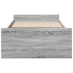 vidaXL Cadru de pat cu sertare gri sonoma 75x190 cm lemn prelucrat
