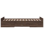 vidaXL Cadru de pat cu sertare stejar maro 75x190 cm lemn prelucrat