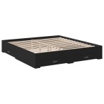 vidaXL Cadru de pat cu sertare negru 200x200 cm lemn prelucrat