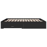 vidaXL Cadru de pat cu sertare negru 200x200 cm lemn prelucrat