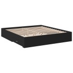 vidaXL Cadru de pat cu sertare negru 200x200 cm lemn prelucrat