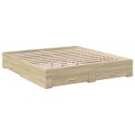 vidaXL Cadru de pat cu sertare stejar sonoma 200x200 cm lemn prelucrat