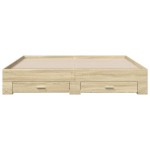 vidaXL Cadru de pat cu sertare stejar sonoma 200x200 cm lemn prelucrat