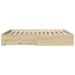 vidaXL Cadru de pat cu sertare stejar sonoma 200x200 cm lemn prelucrat