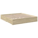 vidaXL Cadru de pat cu sertare stejar sonoma 200x200 cm lemn prelucrat
