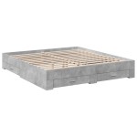 vidaXL Cadru de pat cu sertare gri beton 200x200 cm lemn prelucrat