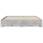 vidaXL Cadru de pat cu sertare gri beton 200x200 cm lemn prelucrat