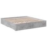 vidaXL Cadru de pat cu sertare gri beton 200x200 cm lemn prelucrat