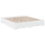 vidaXL Cadru de pat cu sertare, alb, 180x200 cm, lemn prelucrat vidaXL Cadru de pat cu sertare, alb, 180x200 cm, lemn prelucrat