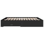 vidaXL Cadru de pat cu sertare, negru, 180x200 cm, lemn prelucrat