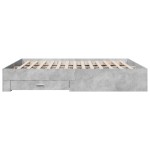 vidaXL Cadru de pat cu sertare, gri beton, 180x200 cm, lemn prelucrat vidaXL Cadru de pat cu sertare, gri beton, 180x200 cm, lemn prelucrat