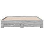 vidaXL Cadru de pat cu sertare gri sonoma 180x200 cm lemn prelucrat