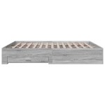 vidaXL Cadru de pat cu sertare gri sonoma 180x200 cm lemn prelucrat
