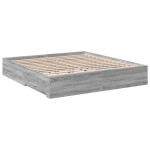vidaXL Cadru de pat cu sertare gri sonoma 180x200 cm lemn prelucrat