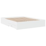 vidaXL Cadru de pat cu sertare, alb, 160x200 cm, lemn prelucrat