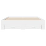 vidaXL Cadru de pat cu sertare, alb, 160x200 cm, lemn prelucrat