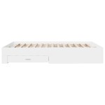vidaXL Cadru de pat cu sertare, alb, 160x200 cm, lemn prelucrat