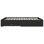 vidaXL Cadru de pat cu sertare, negru, 160x200 cm, lemn prelucrat