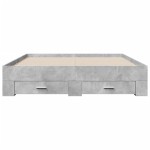 vidaXL Cadru de pat cu sertare, gri beton, 160x200 cm, lemn prelucrat vidaXL Cadru de pat cu sertare, gri beton, 160x200 cm, lemn prelucrat