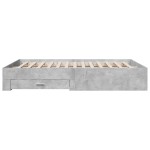vidaXL Cadru de pat cu sertare, gri beton, 160x200 cm, lemn prelucrat vidaXL Cadru de pat cu sertare, gri beton, 160x200 cm, lemn prelucrat