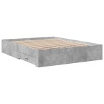 vidaXL Cadru de pat cu sertare, gri beton, 160x200 cm, lemn prelucrat vidaXL Cadru de pat cu sertare, gri beton, 160x200 cm, lemn prelucrat