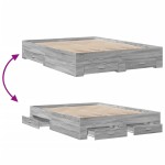 vidaXL Cadru de pat cu sertare, gri sonoma, 160x200 cm lemn prelucrat vidaXL Cadru de pat cu sertare, gri sonoma, 160x200 cm lemn prelucrat