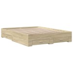 vidaXL Cadru de pat cu sertare stejar sonoma 150x200 cm lemn prelucrat