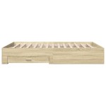 vidaXL Cadru de pat cu sertare stejar sonoma 150x200 cm lemn prelucrat