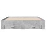 vidaXL Cadru de pat cu sertare, gri beton, 150x200 cm, lemn prelucrat