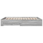 vidaXL Cadru de pat cu sertare gri sonoma 150x200 cm lemn prelucrat