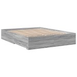 vidaXL Cadru de pat cu sertare gri sonoma 150x200 cm lemn prelucrat