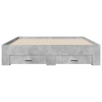 vidaXL Cadru de pat cu sertare, gri beton, 140x200 cm, lemn prelucrat vidaXL Cadru de pat cu sertare, gri beton, 140x200 cm, lemn prelucrat