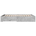 vidaXL Cadru de pat cu sertare, gri beton, 140x200 cm, lemn prelucrat vidaXL Cadru de pat cu sertare, gri beton, 140x200 cm, lemn prelucrat