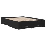 vidaXL Cadru de pat cu sertare, negru, 120x200 cm, lemn prelucrat vidaXL Cadru de pat cu sertare, negru, 120x200 cm, lemn prelucrat
