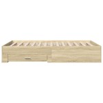 vidaXL Cadru de pat cu sertare stejar sonoma 120x200 cm lemn prelucrat vidaXL Cadru de pat cu sertare stejar sonoma 120x200 cm lemn prelucrat