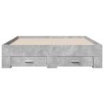 vidaXL Cadru de pat cu sertare, gri beton, 120x200 cm, lemn prelucrat