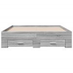 vidaXL Cadru de pat cu sertare gri sonoma 120x200 cm lemn prelucrat