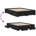 vidaXL Cadru de pat cu sertare, negru, 140x190 cm, lemn prelucrat vidaXL Cadru de pat cu sertare, negru, 140x190 cm, lemn prelucrat